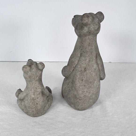 Vintage Bear Figurines Quarry Critters Set Of 2 Billy & Boo Cabin Decor - Picture 5 of 12